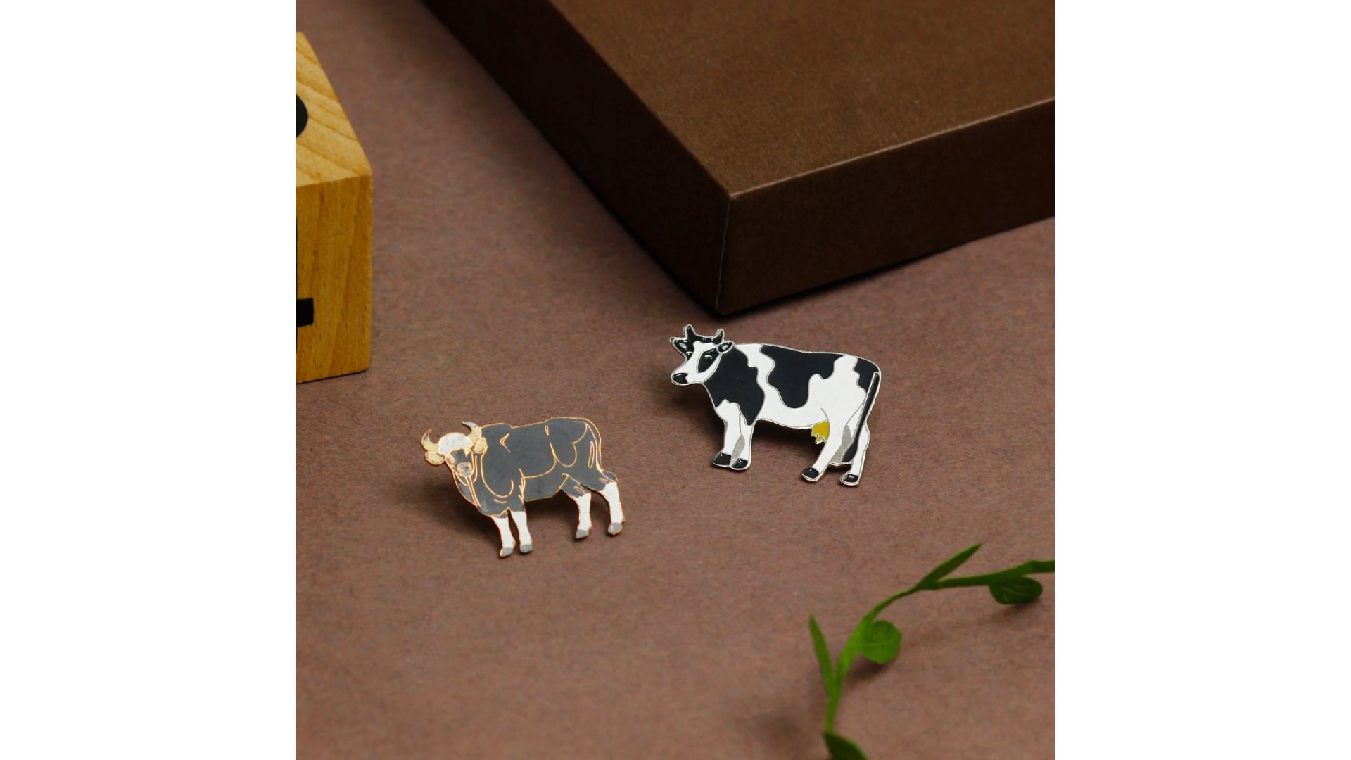 cow brooch pins